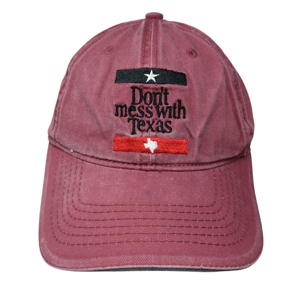 Don't Mess With Texas Slideback Baseball Cap Red One Size 6 Panel Jacobson Hat